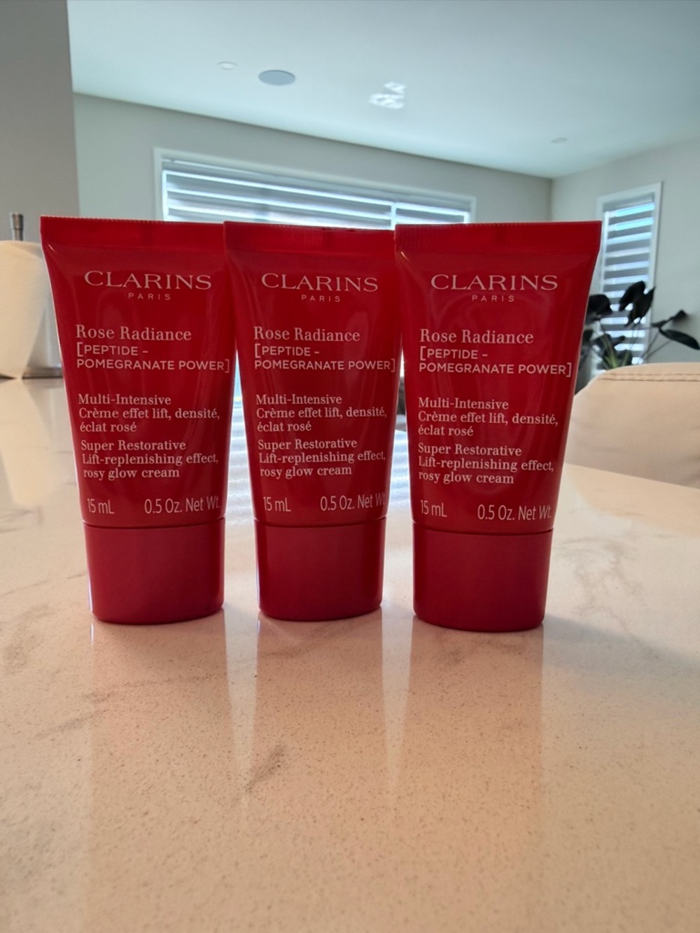 【Brand New】Clarins Rose Radiance Multi-Intensive Rosy Glow Cream - 3x15ml